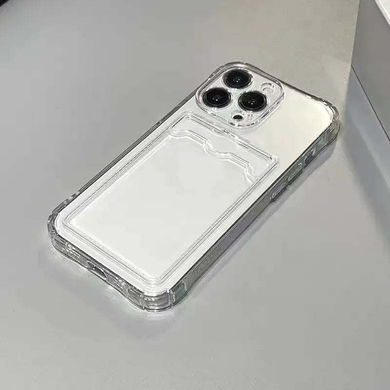Shockproof Clear Phone Case with Card Pocket
