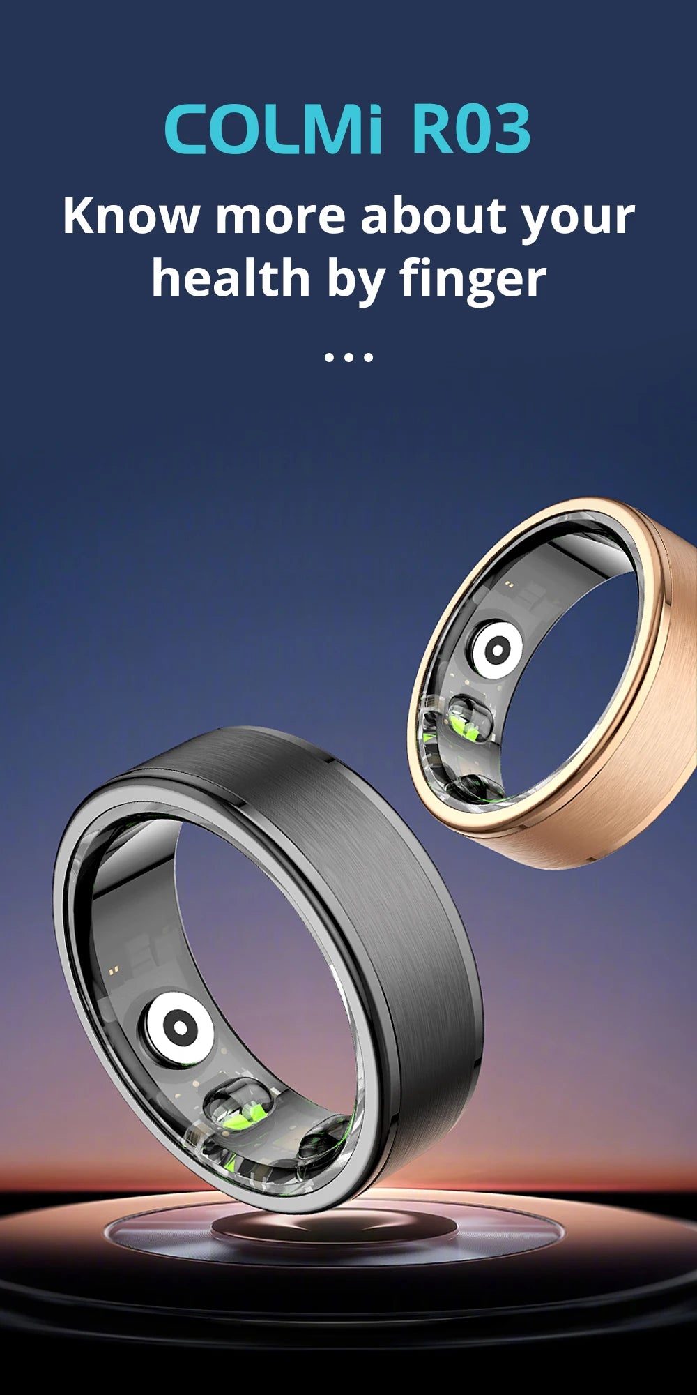 COLMI R03 Smart Ring - 5ATM Waterproof Fitness Tracker