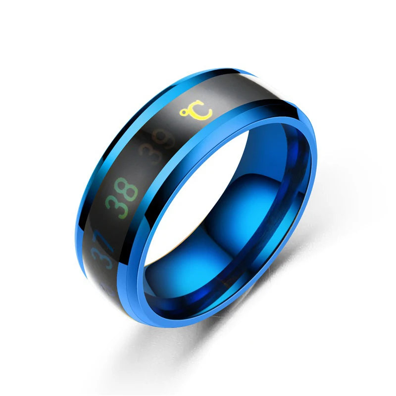 Smart Stainless Steel Temperature Sensitive Ring for Couples