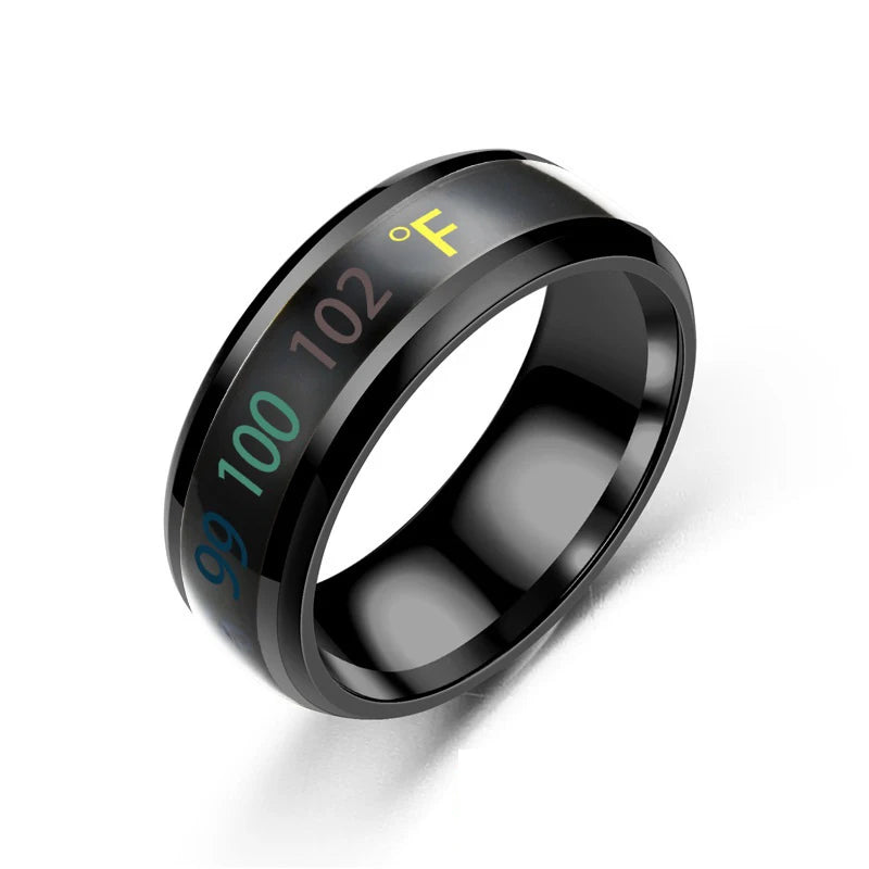 Smart Stainless Steel Temperature Sensitive Ring for Couples