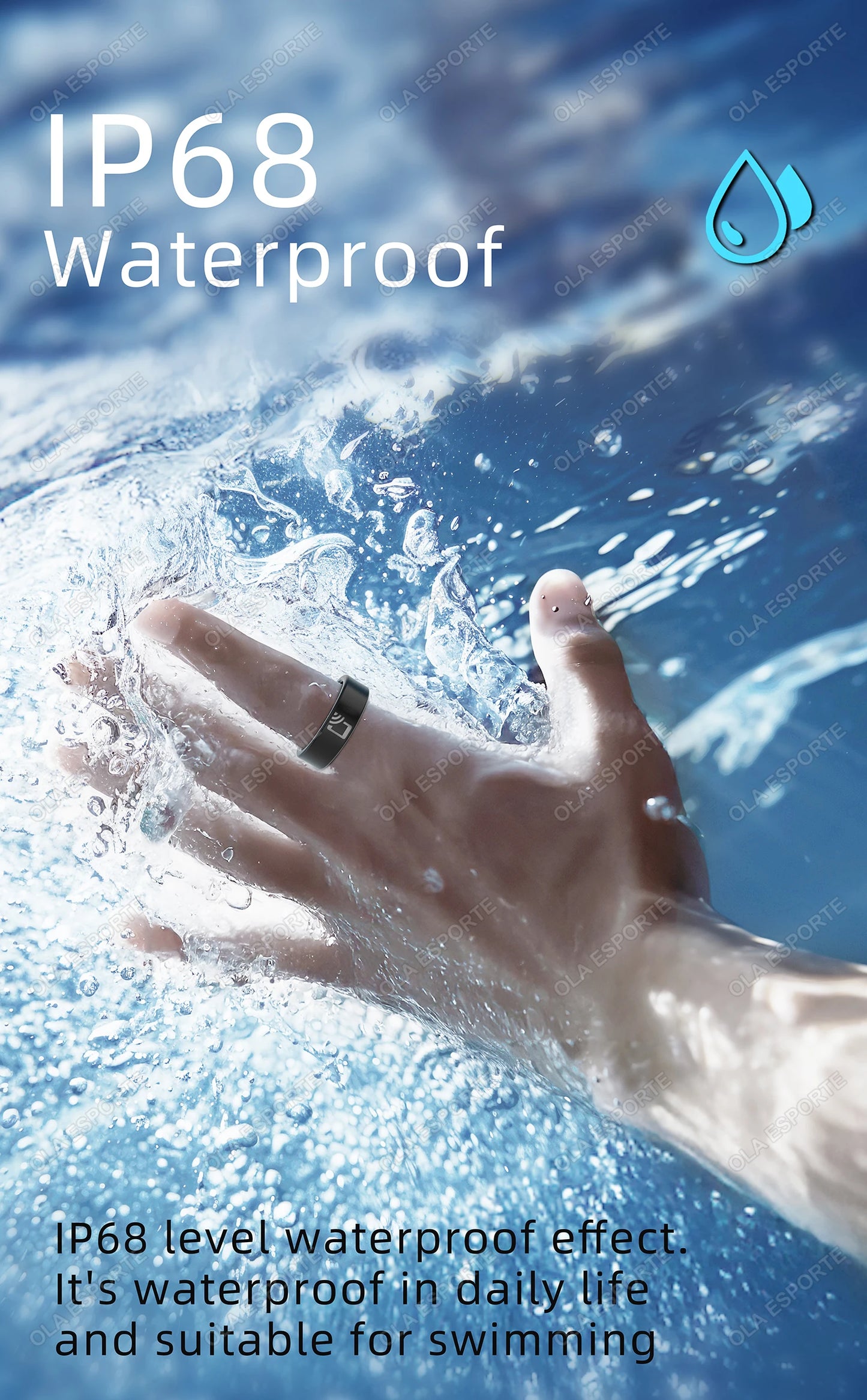 Ola Esporte Smart Ring - Monitoraggio della salute in tempo reale e accesso NFC
