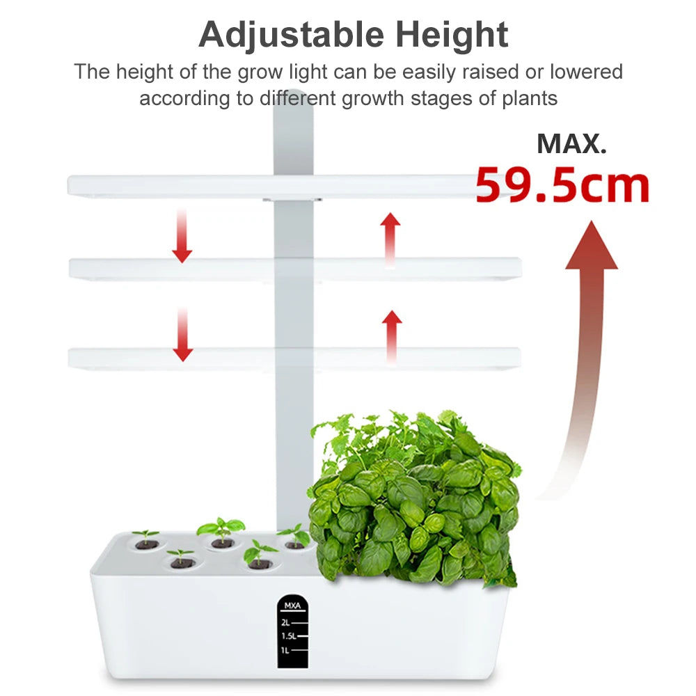 Indoor Hydroponics Kit with Adjustable LED Lights