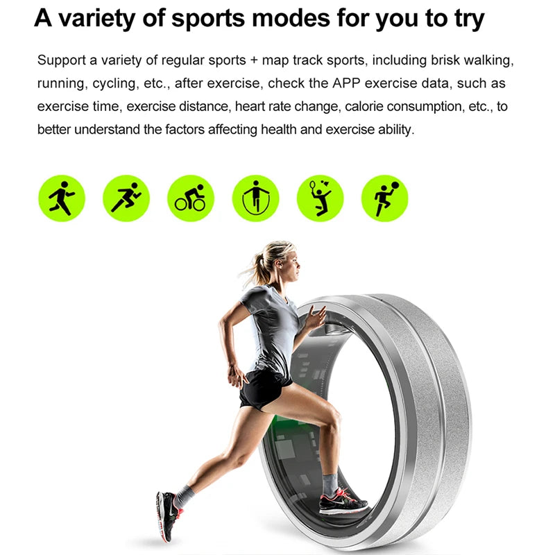 ChiBear 5ATM Waterproof Smart Ring - Track Health Effortlessly
