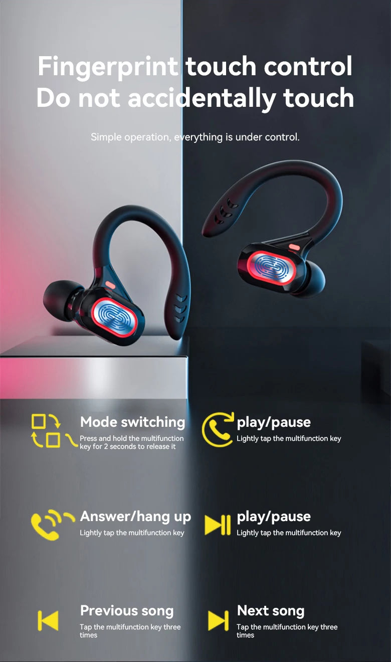 mzymi S730 TWS trådløse ørepropper - Bluetooth 5.3 vanntett design