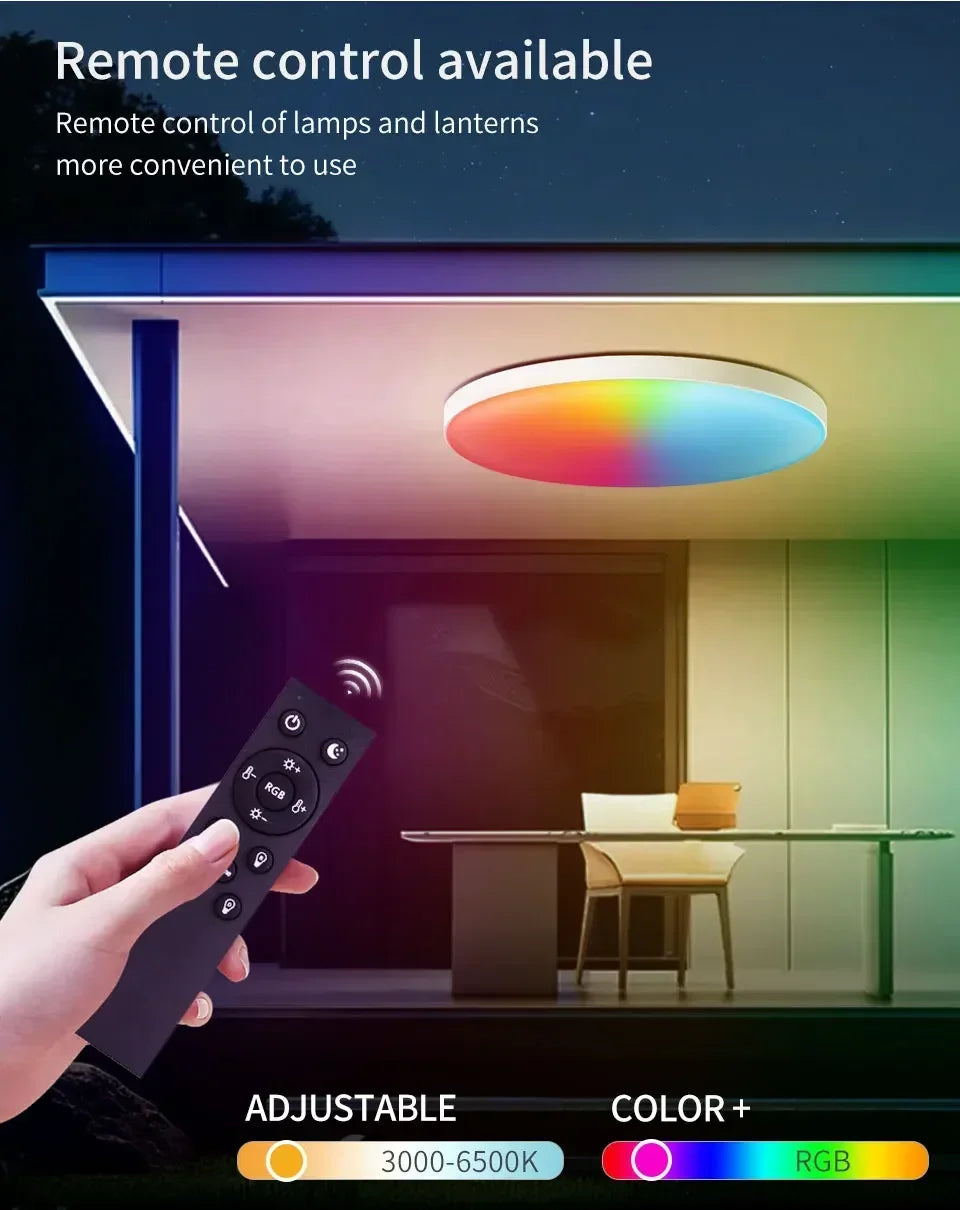 Tuya WiFi LED-taklampe - dimbar RGB smart belysning