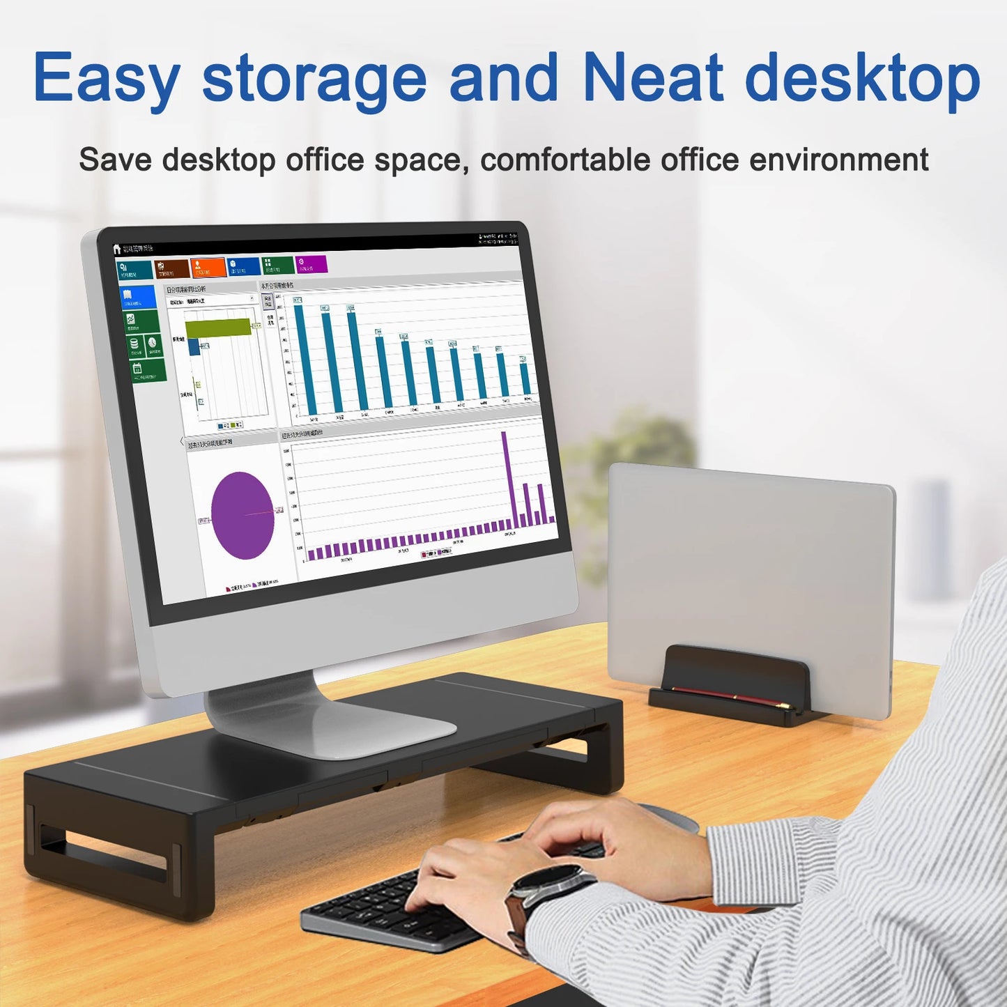 Universal Vertical Laptop Stand - 3 Slot Desk Organizer
