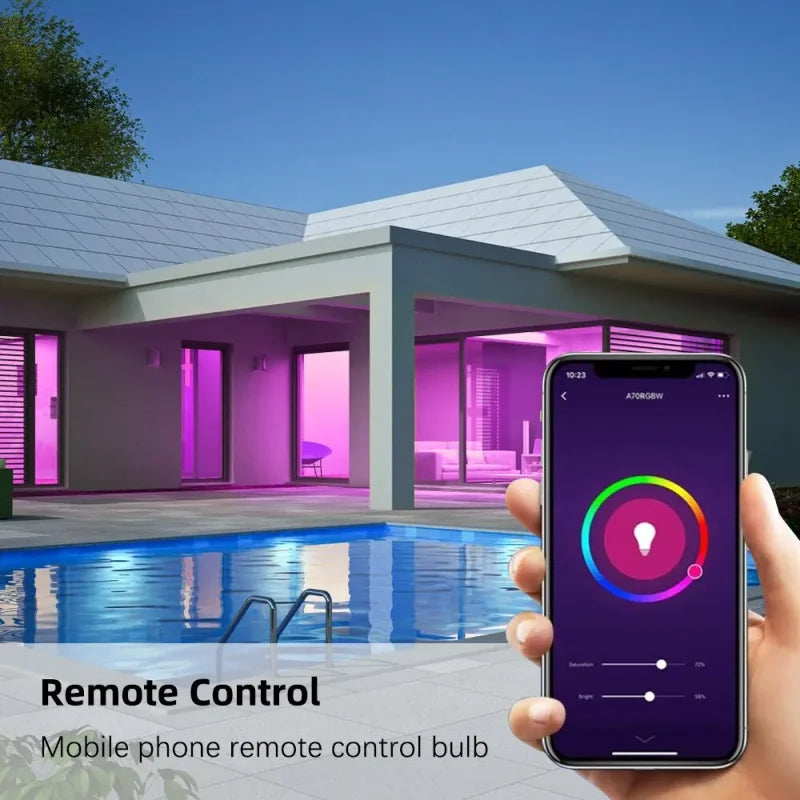 Tuya Smart LED-pære E27 - RGB Bluetooth-lys som kan dimmes