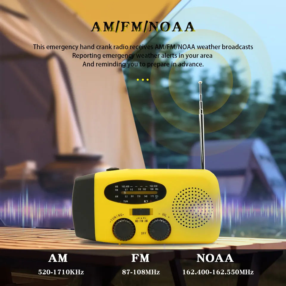 MCC Emergency Solar Hand Crank Radio with Power Bank