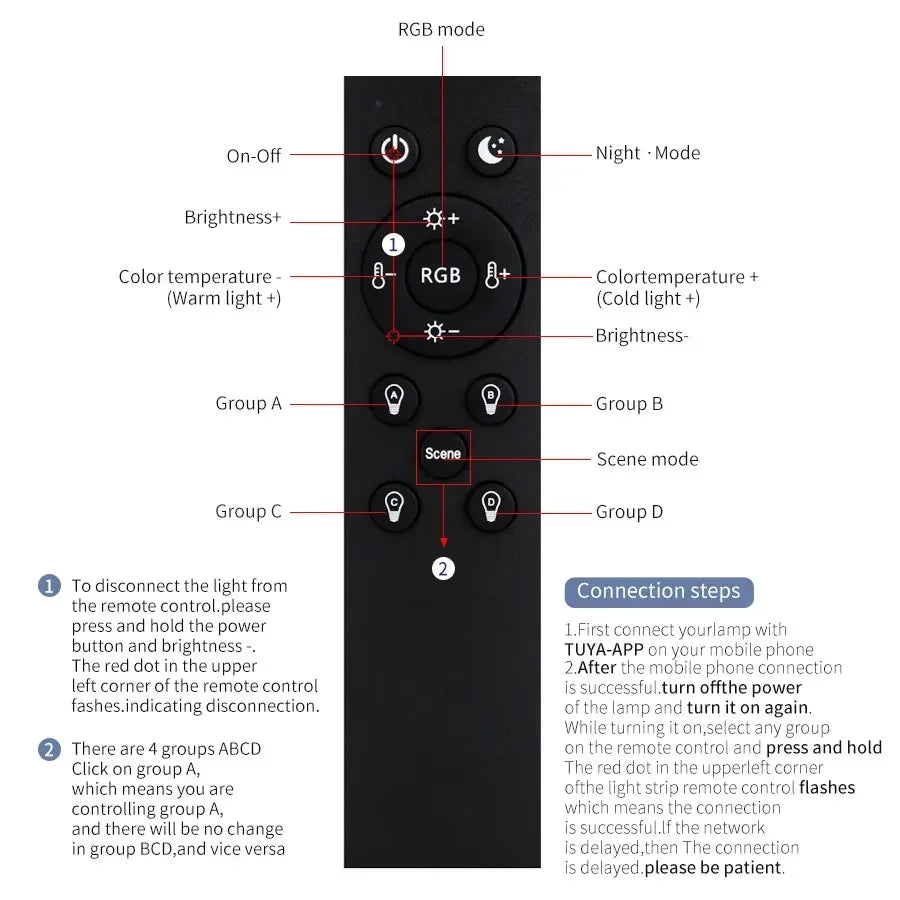 Tuya WiFi LED-taklampe - dimbar RGB smart belysning