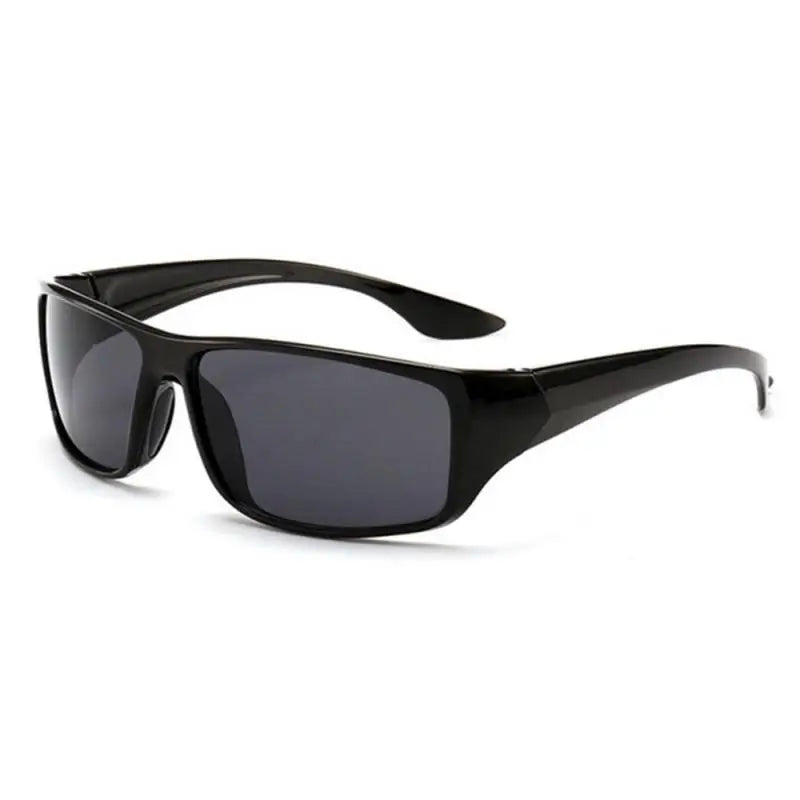 Anti-Glare Night Vision Goggles with rectangular lenses and wide arms, expertly angled on a white background, ensuring clear visibility while enhancing any style.