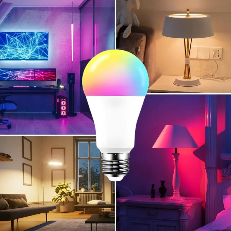 Tuya Smart LED-pære E27 - RGB Bluetooth-lys som kan dimmes