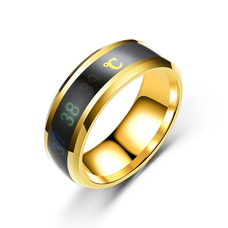 Smart Stainless Steel Temperature Sensitive Ring for Couples