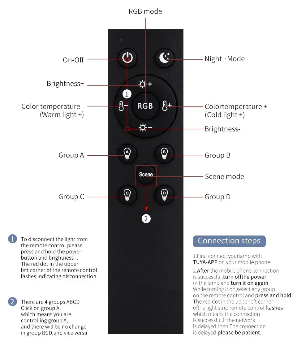 Tuya WiFi LED-taklampe - dimbar RGB smart belysning
