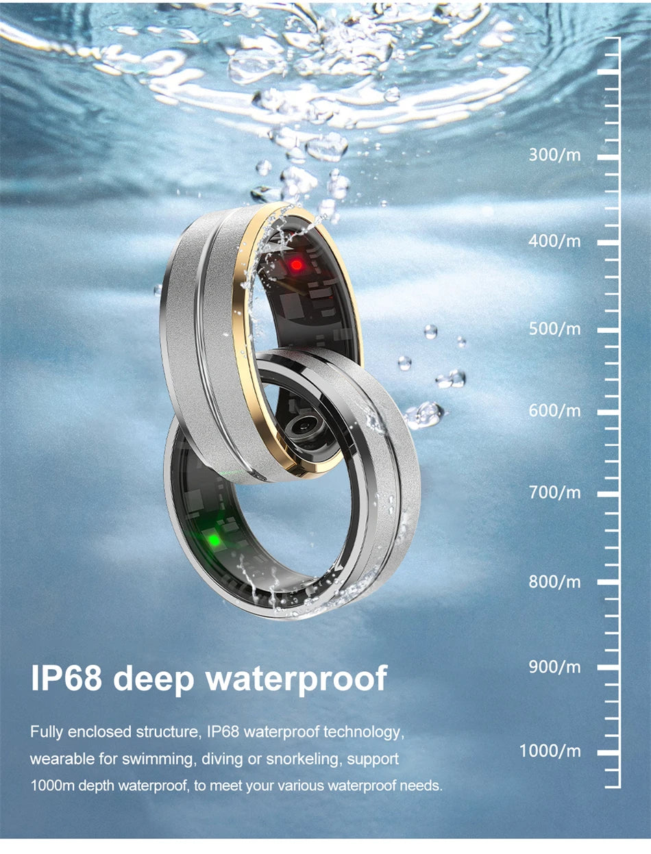 ChiBear 5ATM Waterproof Smart Ring - Track Health Effortlessly