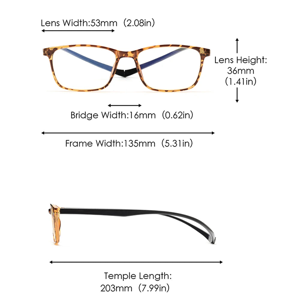 JM Vintage Blue Light Glasses - Stylish Square Design