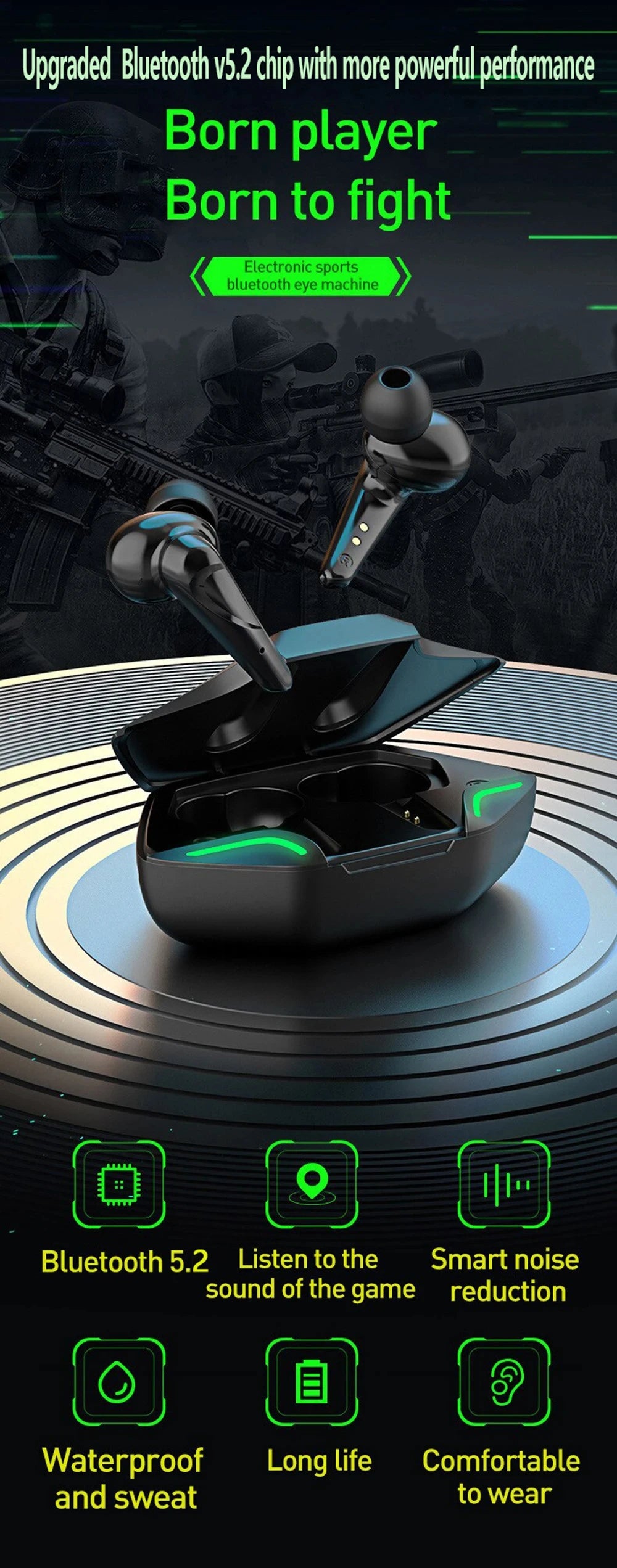 X15 TWS Gaming Earbuds Wireless HiFi Sound With Mic