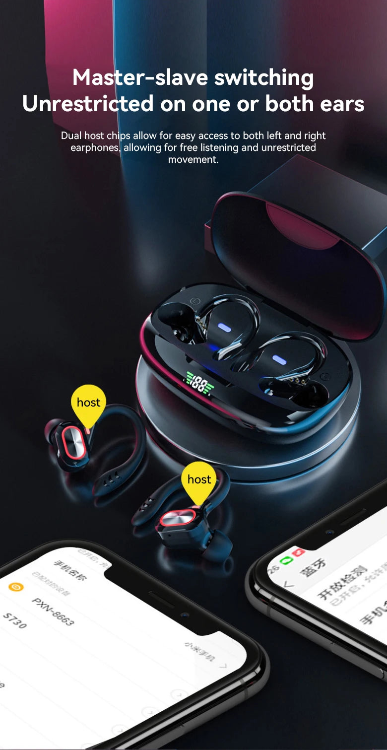 mzymi S730 TWS trådløse ørepropper - Bluetooth 5.3 vanntett design
