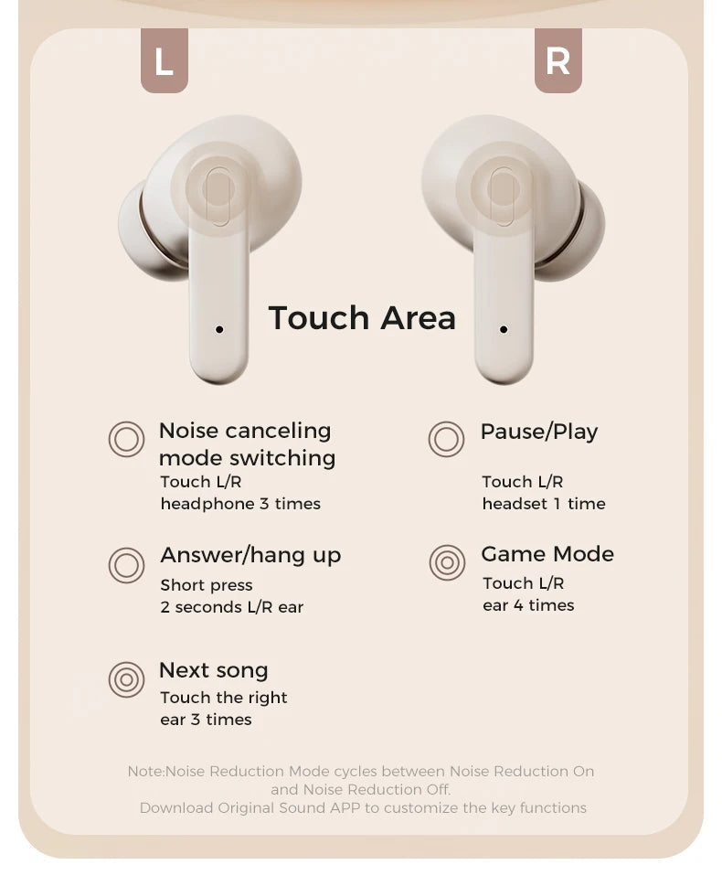 Realfit F3 ANC Bluetooth Earphones with HiFi Stereo Sound