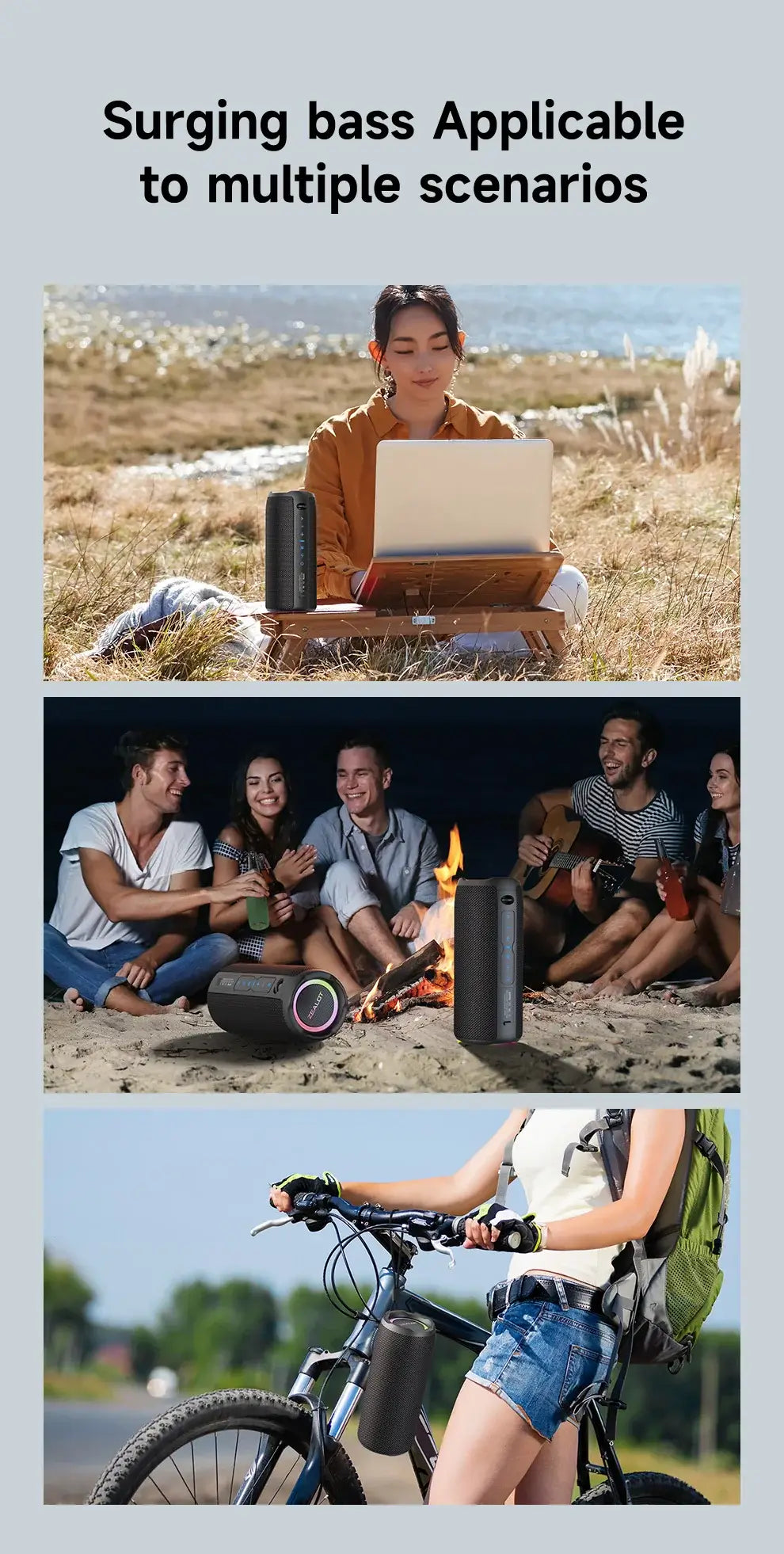 ZEALOT S49PRO Bluetooth Speaker 20W Waterproof with 10H Playtime