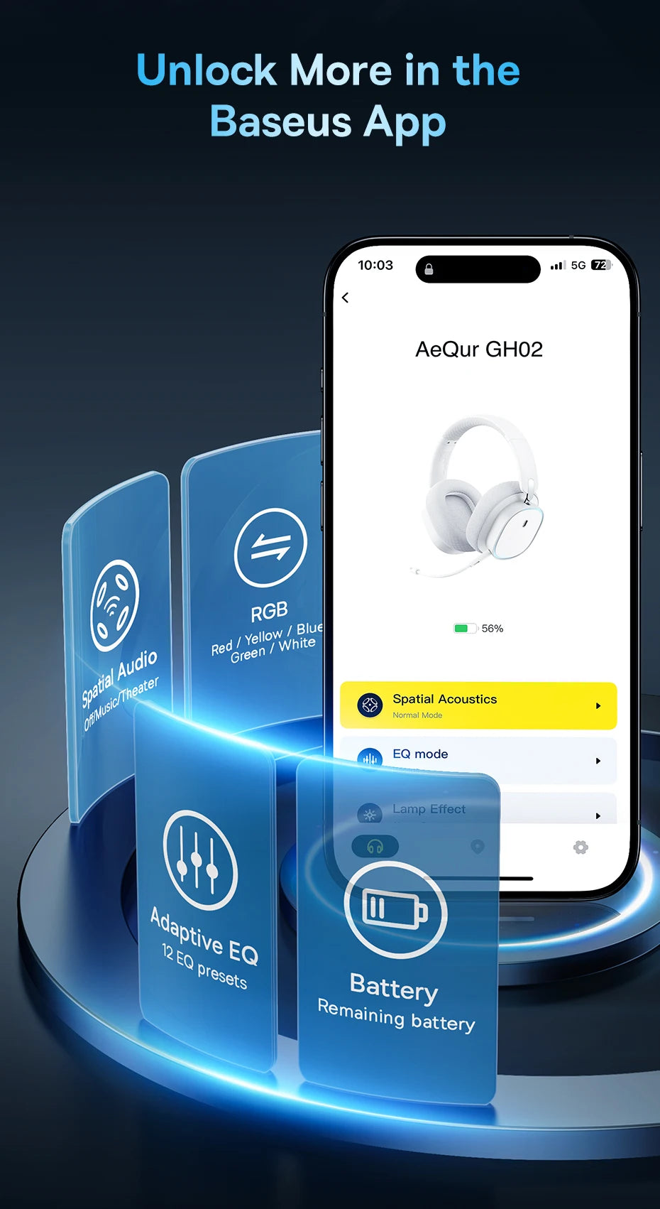 Baseus GH02 Gaming Wireless Headphones with 40-Hour Playtime
