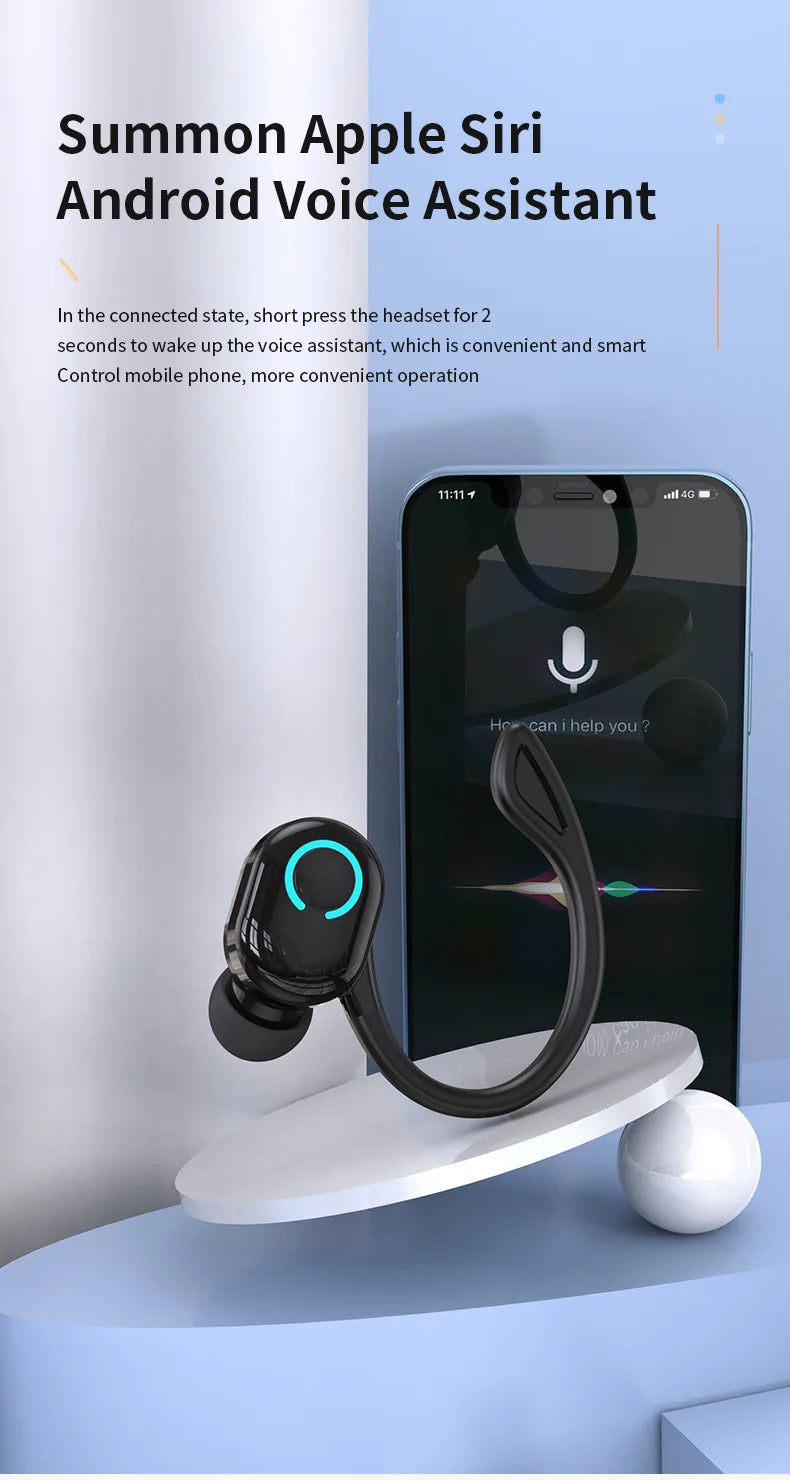 VIKEFON Bluetooth 5.2 Headset - Sport Ear Hook Design