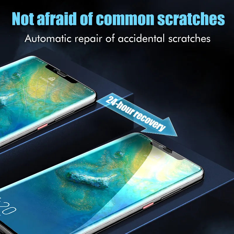 The VIVO IQOO 12 Pro displays two smartphones: one with scratches and another smooth. The MAOSENGUOJI Privacy Screen Protector prevents common scratches and offers automatic scratch repair within 24 hours.