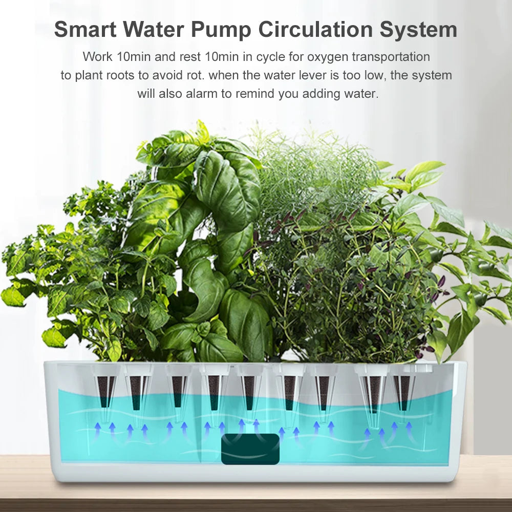 Smart Hydroponics Indoor Garden Kit with LED Lights