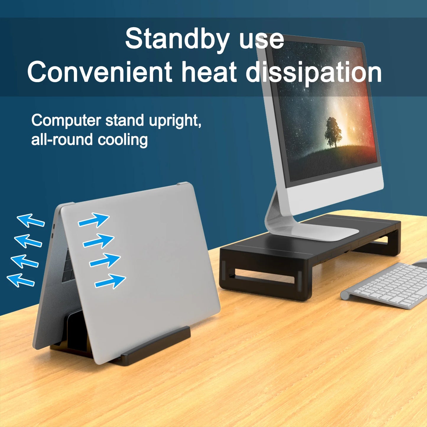 Universal Vertical Laptop Stand - 3 Slot Desk Organizer