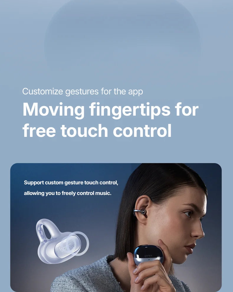 Sanag S8S Bluetooth 5.4 Ear Clip-øretelefoner - vanntette og støyreduserende