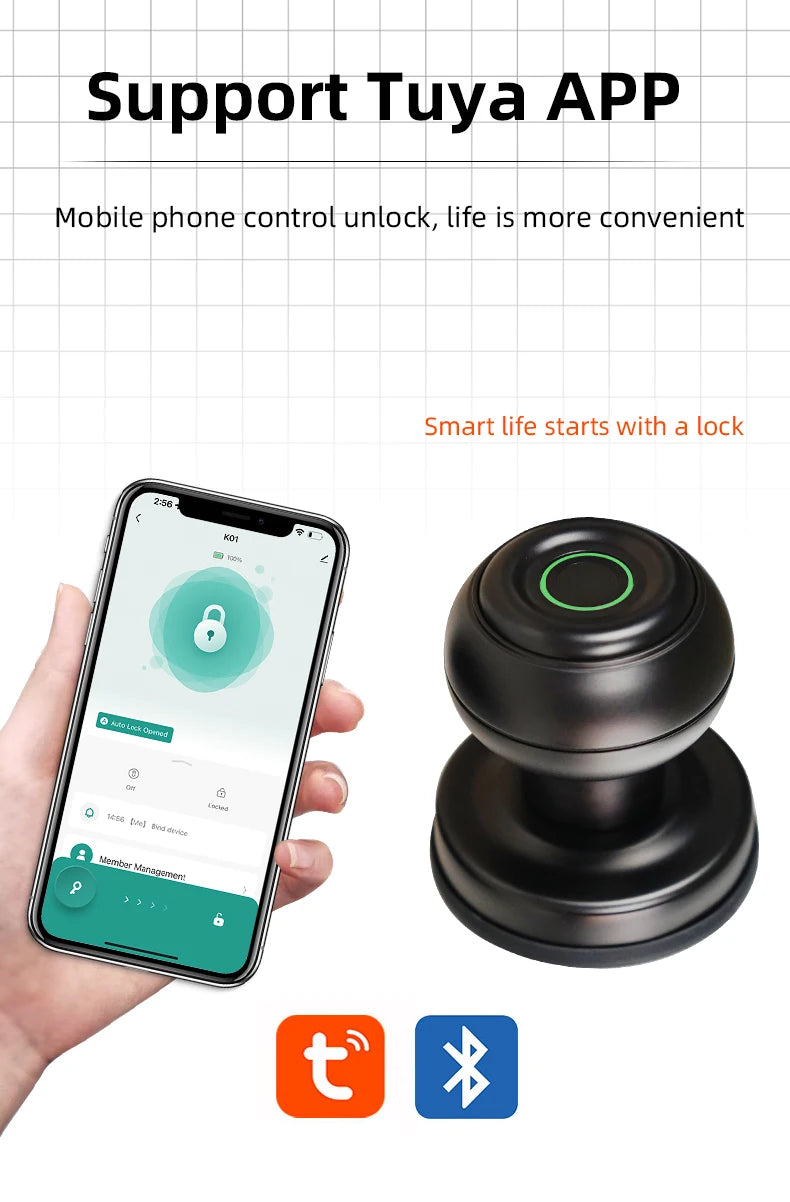 YRHAND Bluetooth Smart Lock - Easy Install Biometric Access