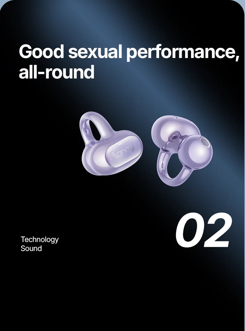 Sanag S8S Bluetooth 5.4 Ear Clip-øretelefoner - vanntette og støyreduserende