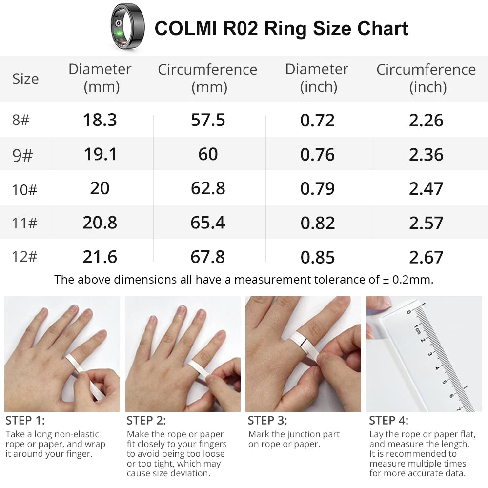 COLMI R02 Smart Ring - Waterproof Health Monitor & Tracker