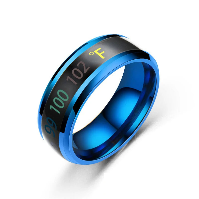 Smart Stainless Steel Temperature Sensitive Ring for Couples