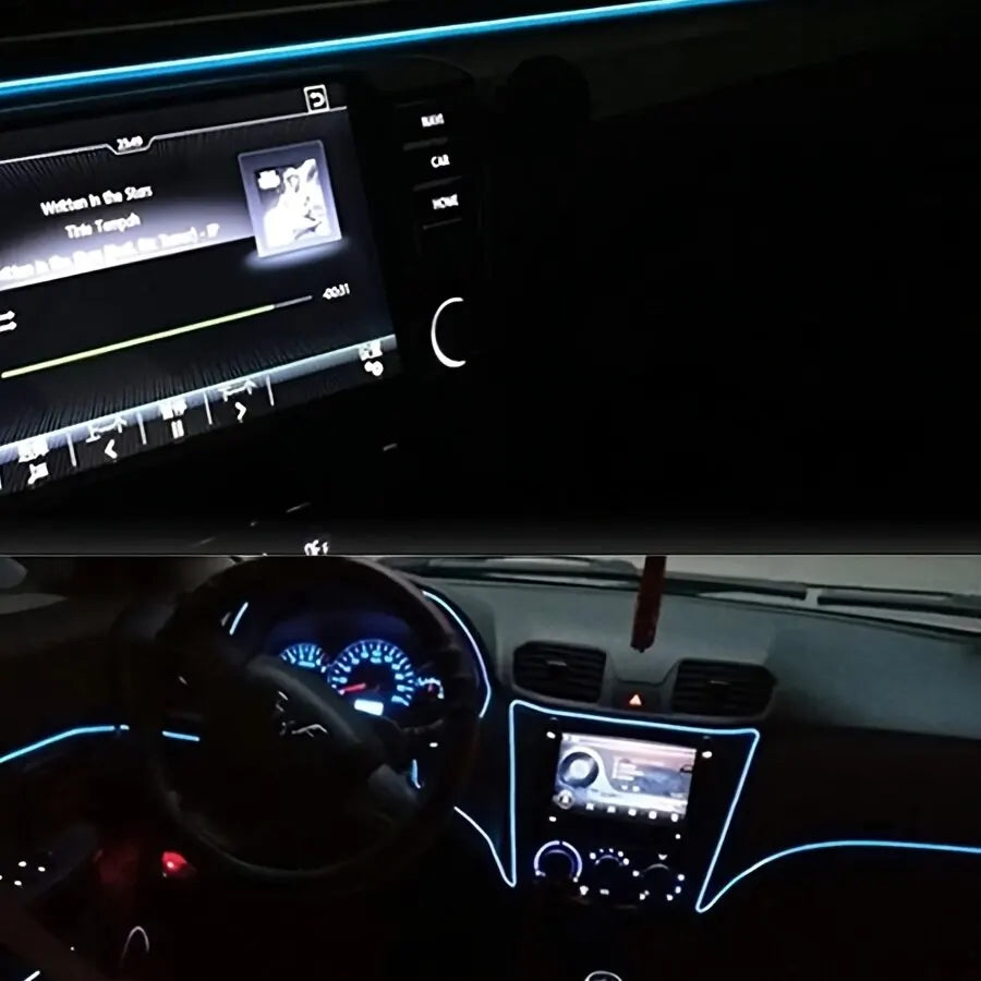 5M LED Car Interior Light USB Ambient Neon Strip EL