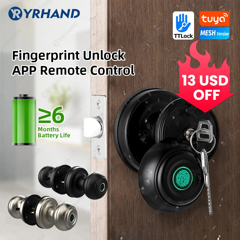 YRHAND Bluetooth Smart Lock - Easy Install Biometric Access