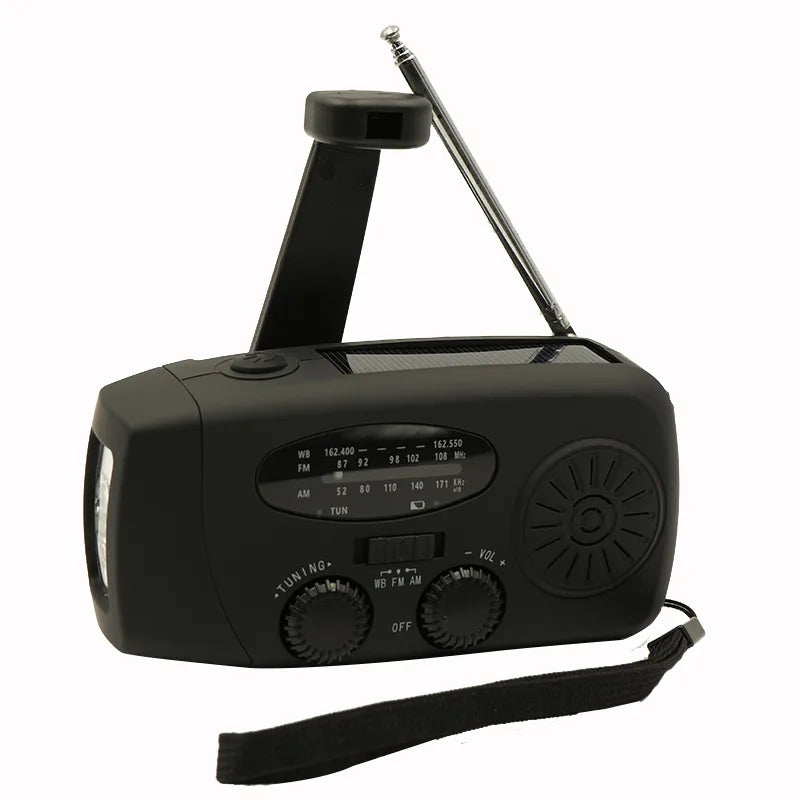 HAMANHK 2000mAh Solar Hand Crank Radio with Flashlight