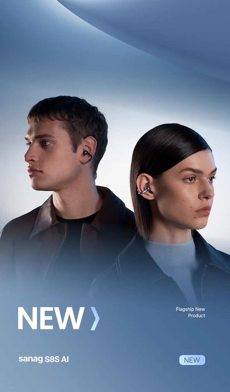 Sanag S8S Bluetooth 5.4 Ear Clip-øretelefoner - vanntette og støyreduserende