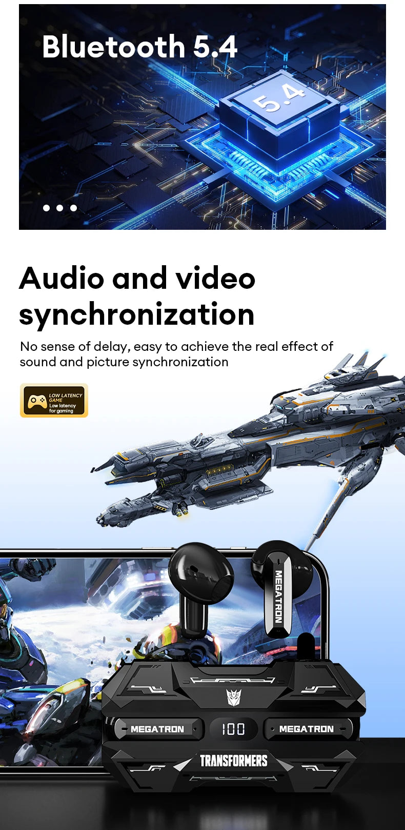 Transformers TF-T51 AI-øretelefoner - trådløs oversettelsesenhet