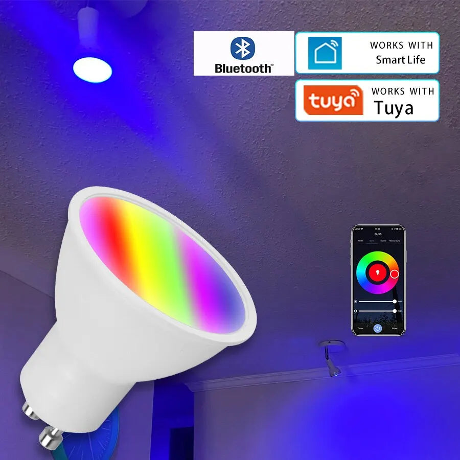 Ammtoo GU10 Smart Light Bulb - Bluetooth RGB LED Control