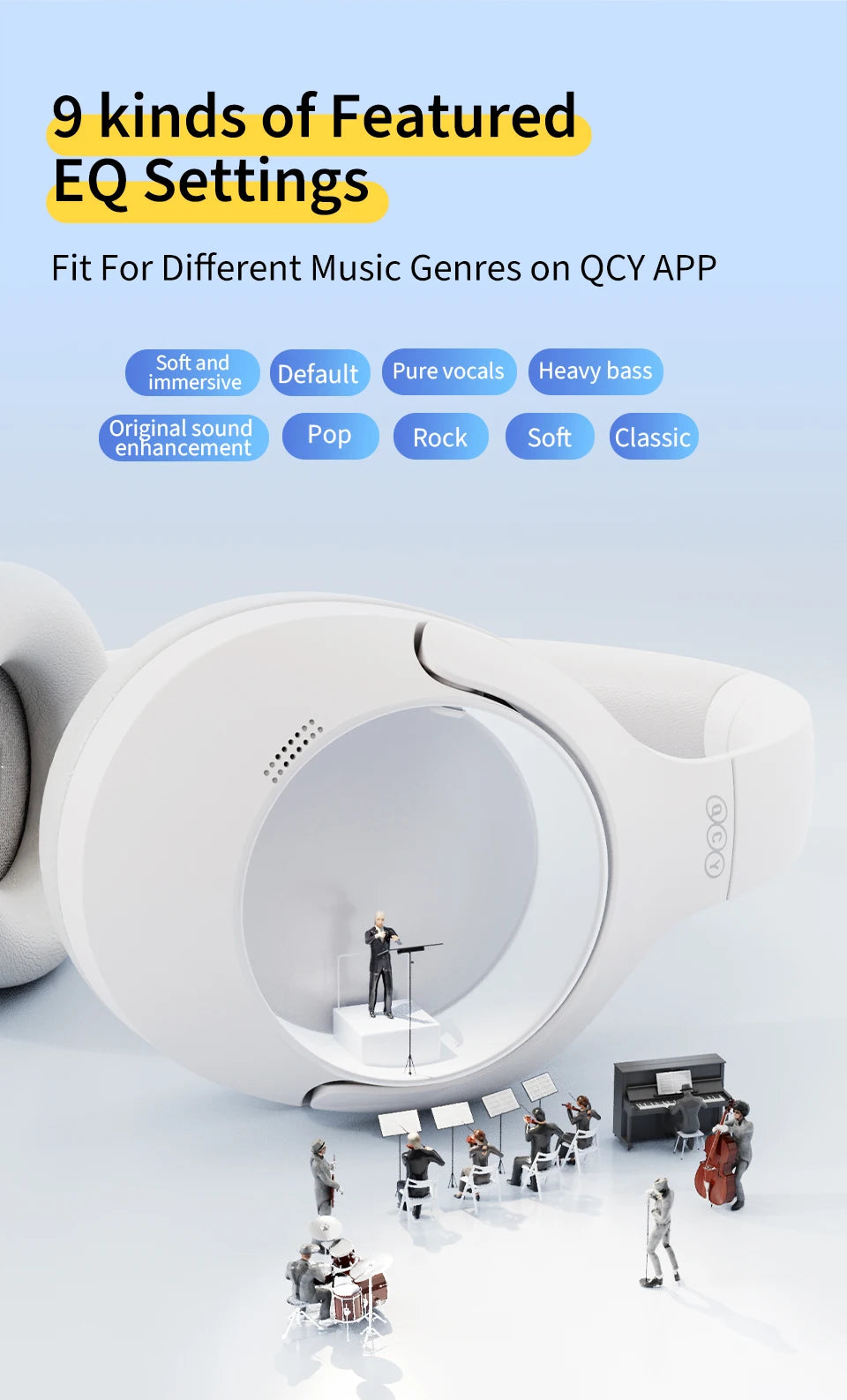 QCY H3 Lite ANC Wireless Headphones with 60-Hour Battery