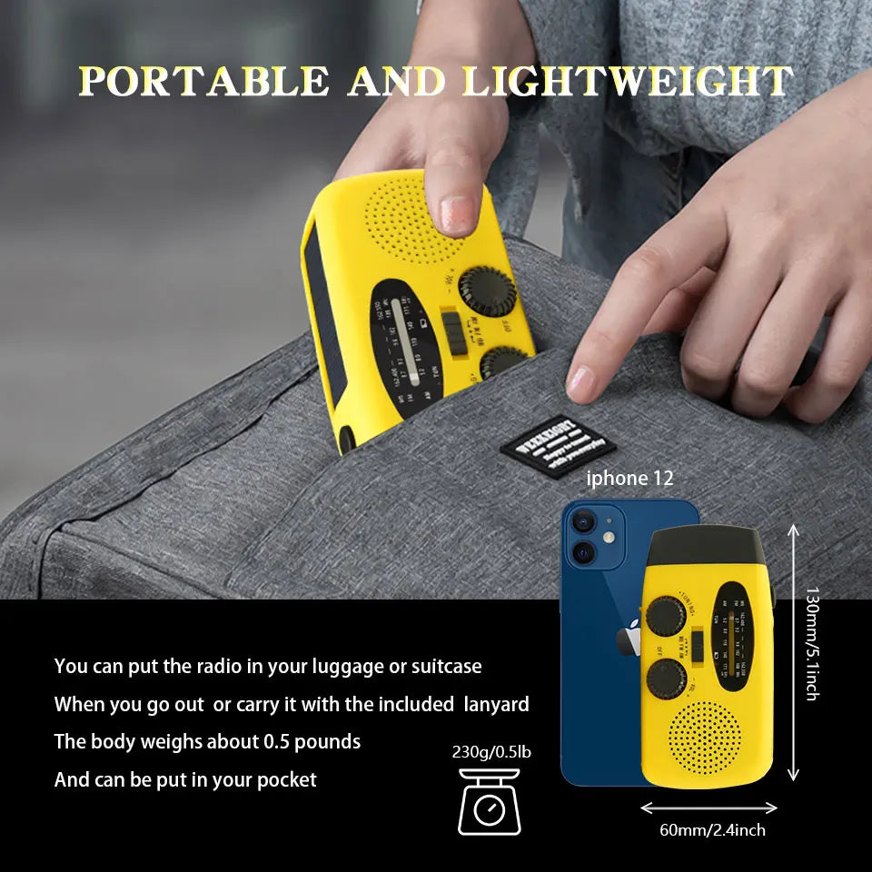 MCC Emergency Solar Hand Crank Radio with Power Bank