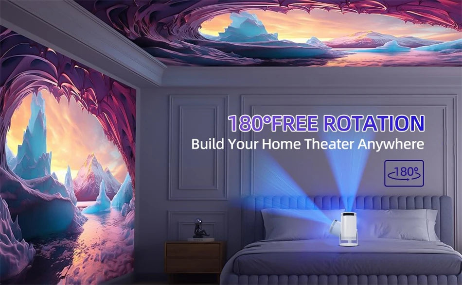 2025 New Android Smart Mini Projector 4K for Home Theater