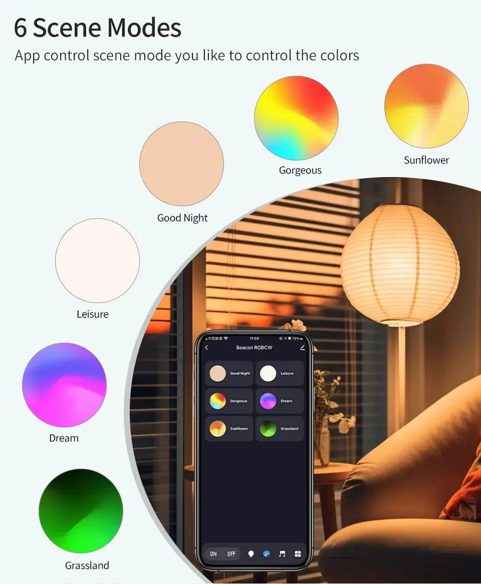 AmmToo Tuya Bluetooth Smart LED Bulb E27 - RGB Color Options