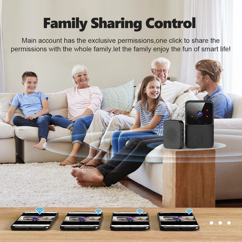 ONENUO WiFi-videodørklokke - HD-kamera med nattesyn