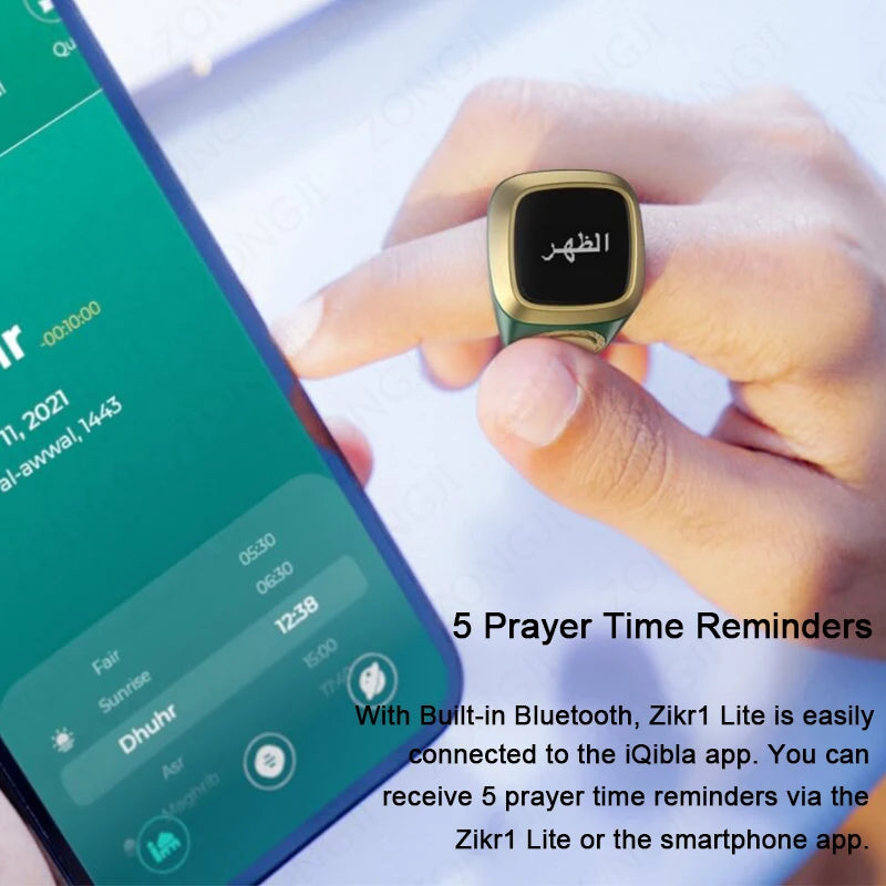 ZONGJI Smart Tasbih Ring - Track Prayers & Steps