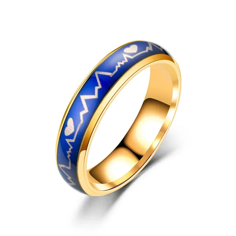 NUOBING 6MM Smart Ring - stilig humørmåler med skiftende farger