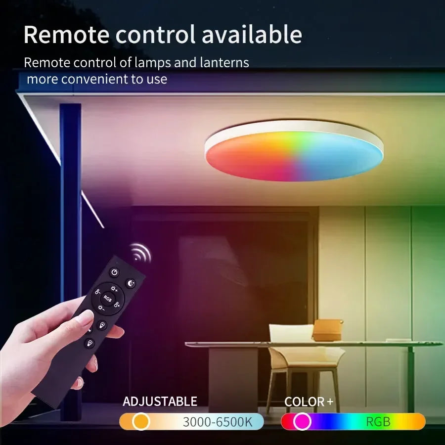 Tuya WiFi LED-taklampe - dimbar RGB smart belysning