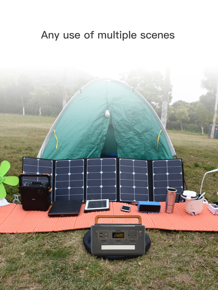 500W Portable Solar Power Station with LiFePO4 Battery