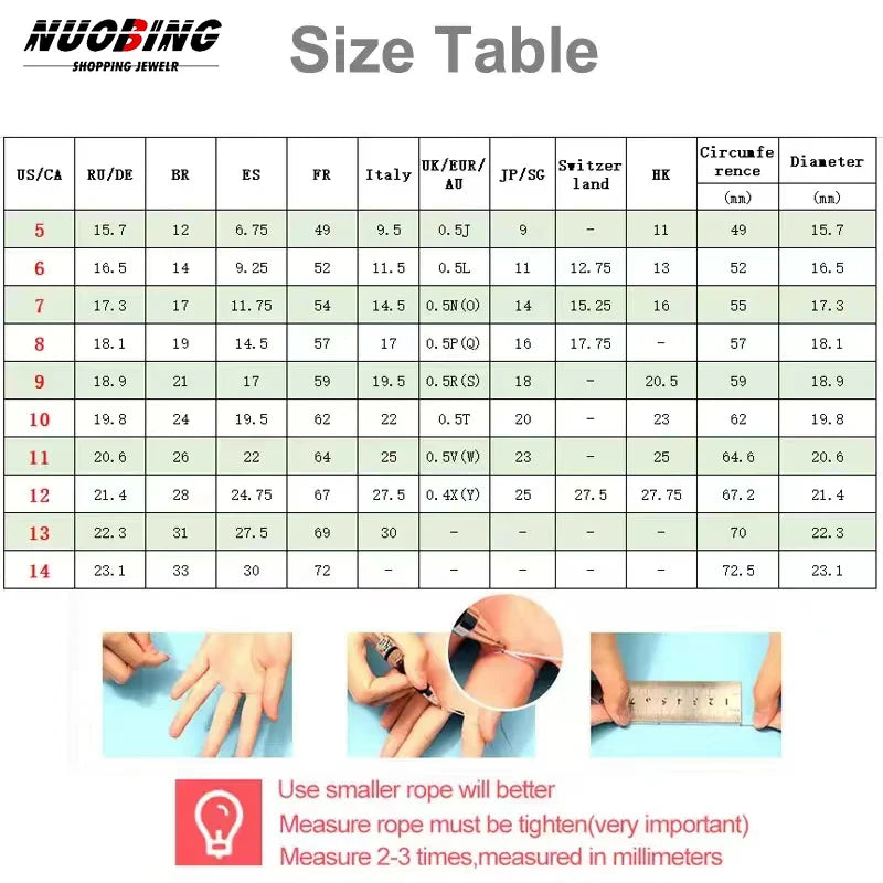 NUOBING 6MM Smart Ring - stilig humørmåler med skiftende farger