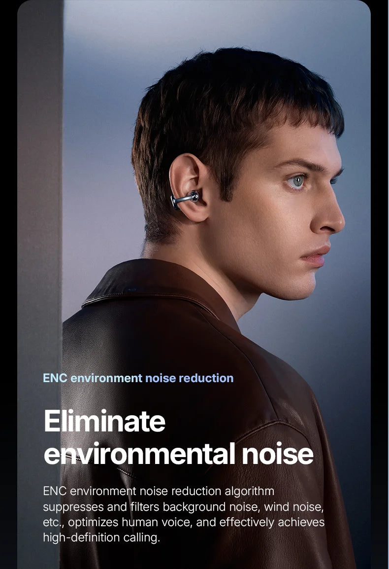 Sanag S8S Bluetooth 5.4 Ear Clip-øretelefoner - vanntette og støyreduserende